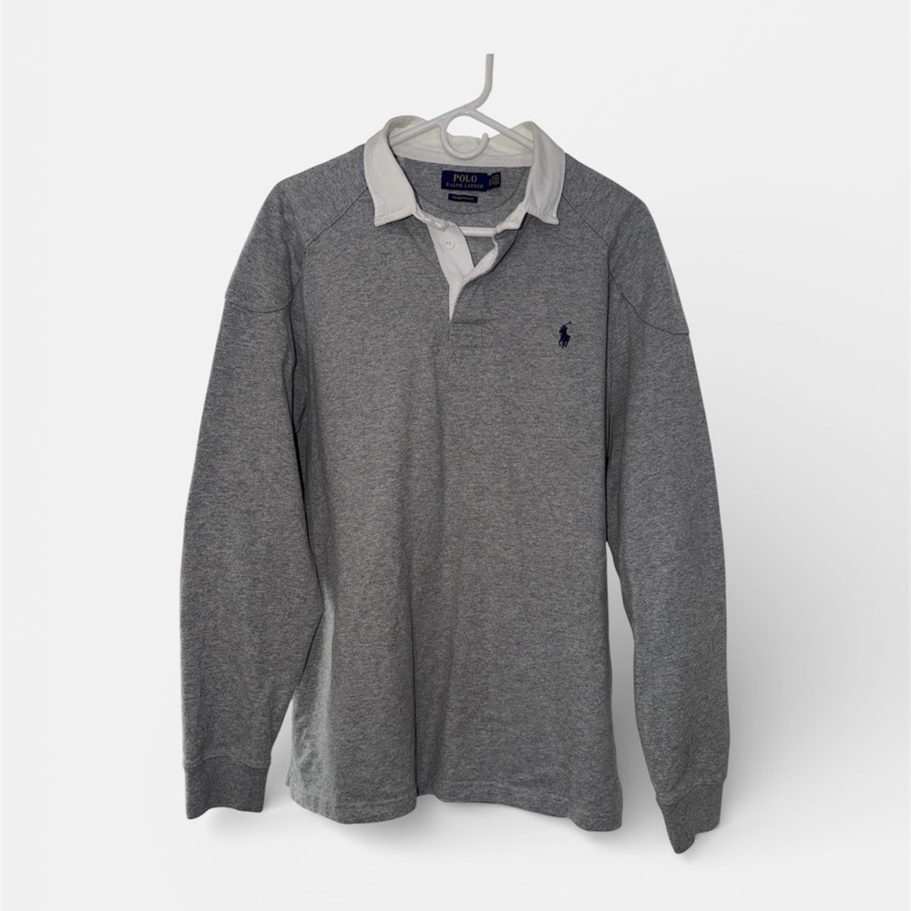 Polo by Ralph Lauren Heather Gray Long Sleeve Polo